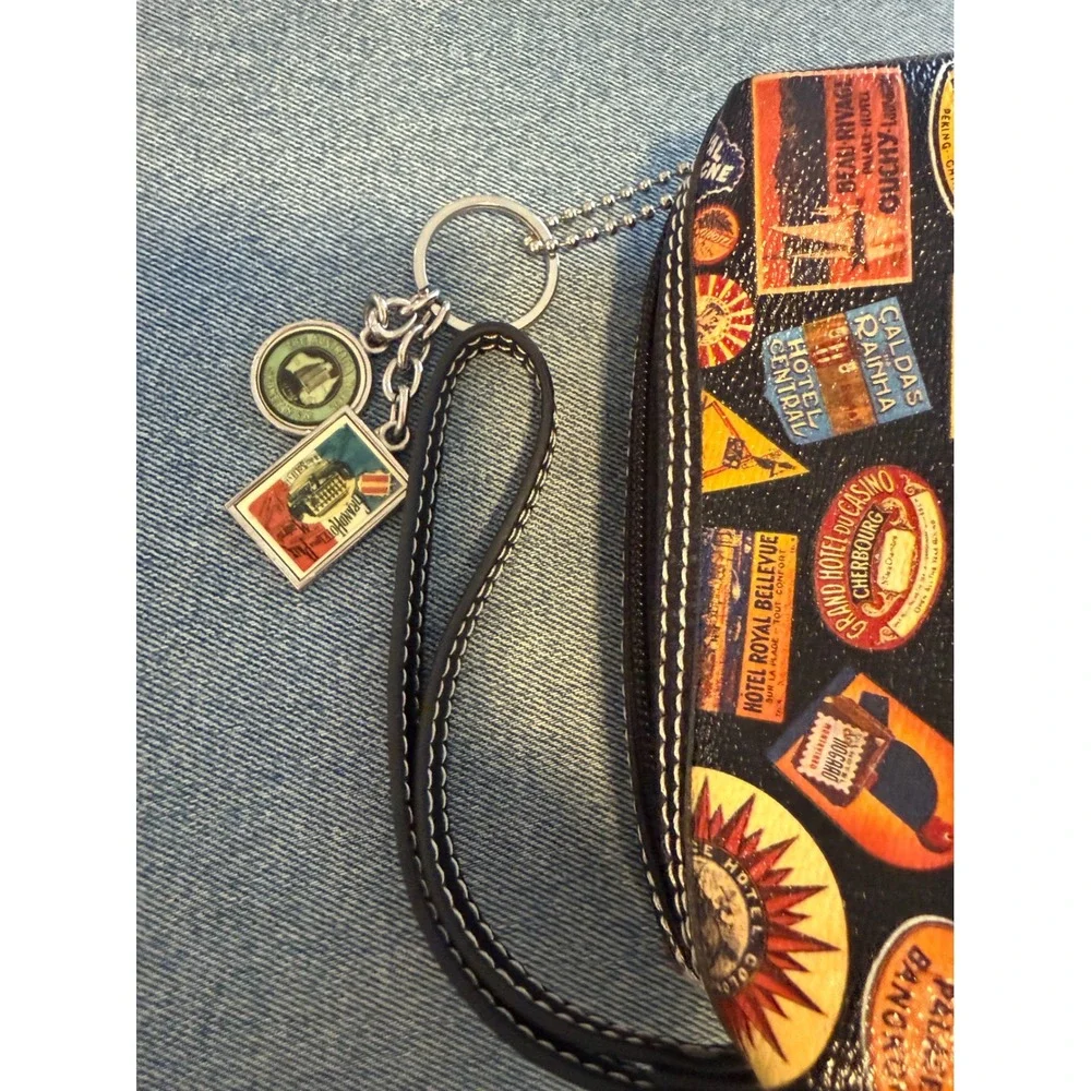 Sydney Love 'Vintage' Travel Hotel Luggage Label Print Wristlet Pouch Keychain 2